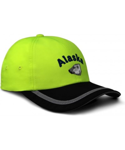 Reflective Running Hat Alaska Polar Bear Polyester Soft Neon Hunting Baseball Cap Neon Yellow Black $14.78 Baseball Caps