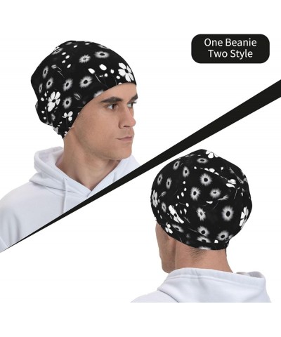 Black and White Soccer Ball Pattern Print Adult Brimless Hats, Warm Casual Knit Hats, Men's and Women's Headwear Gifts. Black...