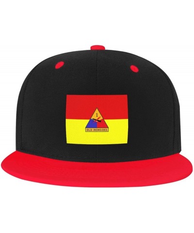 Flag of The United States Army 1st Armored Division Baseball Cap for Men Women Snapback Hat Adjustable Flat Bill Hats Red $11...