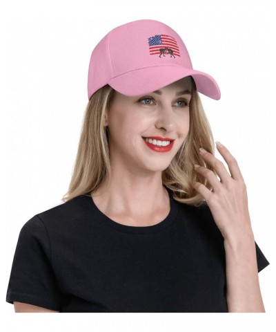 Wrestling American Flag Hat Adult Unisex Adjustable Baseball Cap Hunting Cap for Men Women Pink $14.80 Baseball Caps