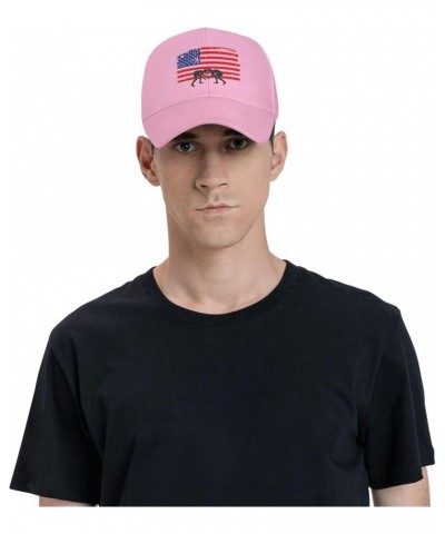 Wrestling American Flag Hat Adult Unisex Adjustable Baseball Cap Hunting Cap for Men Women Pink $14.80 Baseball Caps