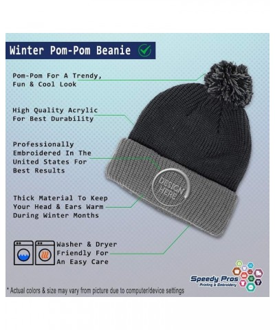 Custom Pom Pom Beanies for Women Monkey B Embroidery Skull Cap Winter Hats for Men Acrylic 1 Size Black Grey Design Only $14....