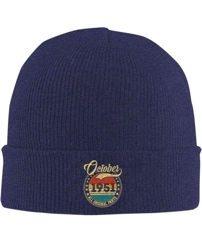 Vintagee 1951 Originall Parts Knit Hat Winter Beanie Cap for Men Women Navy Blue $10.96 Skullies & Beanies