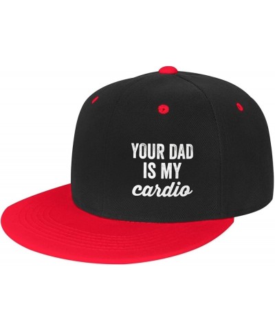 Your Dad is My Cardio Trucker Hat Baseball Cap Men Running Hat Women Sun Hat Dad Hat Adjustable Ponytail Hat White Red $10.34...