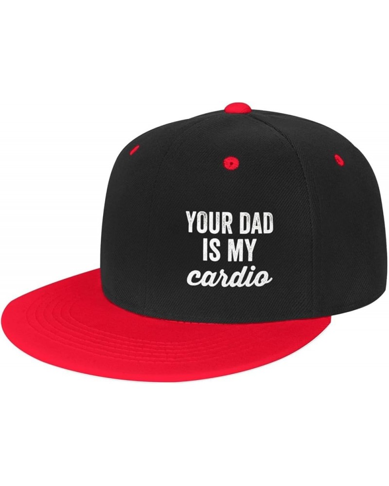 Your Dad is My Cardio Trucker Hat Baseball Cap Men Running Hat Women Sun Hat Dad Hat Adjustable Ponytail Hat White Red $10.34...