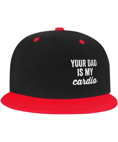 Your Dad is My Cardio Trucker Hat Baseball Cap Men Running Hat Women Sun Hat Dad Hat Adjustable Ponytail Hat White Red $10.34...