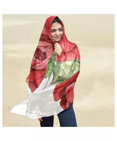 Scarf for Women Lightweight Spring Fall Winter Scarves Shawl Wraps Red Rose $14.03 Scarves