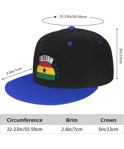 The Ghana Flag and Freedom Baseball Cap for Men Women Snapback Hat Adjustable Flat Bill Hats Blue $13.35 Baseball Caps