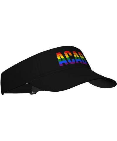 ACAB LGBT Visor Hats Novelty Adjustable Sport Sun Visor Cap Empty Top Baseball Hat for Men and Women Black $12.38 Visors