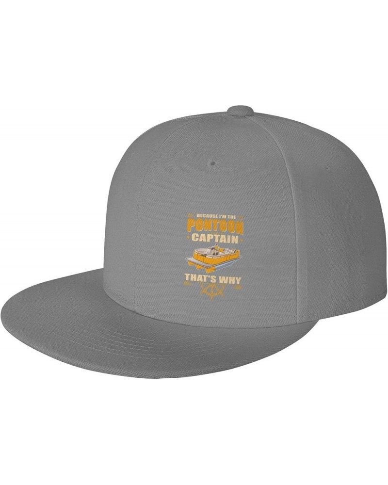 I'm The Pon-toon Boat Cap-Tain Baseball Cap Men Trucker Hat Women Dad Hat Sun Hat Adjustable Ponytail Hat Black Gray $11.21 B...