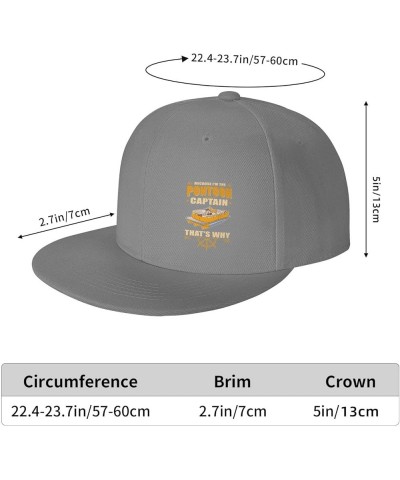 I'm The Pon-toon Boat Cap-Tain Baseball Cap Men Trucker Hat Women Dad Hat Sun Hat Adjustable Ponytail Hat Black Gray $11.21 B...