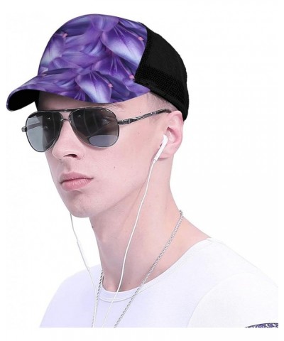 London Print Baseball Cap,Front Mesh Back Adjustable Snapback Closure Hat- for Men and Women Purple Lily Flowers $16.03 Baseb...