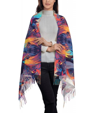 Colorful Cute Sloth Women'S Tassel Scarf 77.6 X 28.3 In, Shawls And Wraps Large Scarves For Women Wedding Party Bridal Evenin...