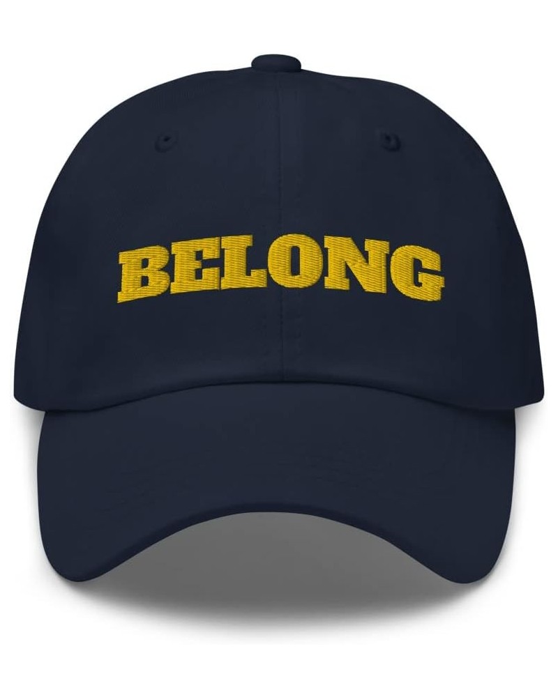 Belong Dad Cap for Men - Christian Word Faith Based Embroidered Hat Dad Baseball Cap for Women Navy $16.99 Baseball Caps