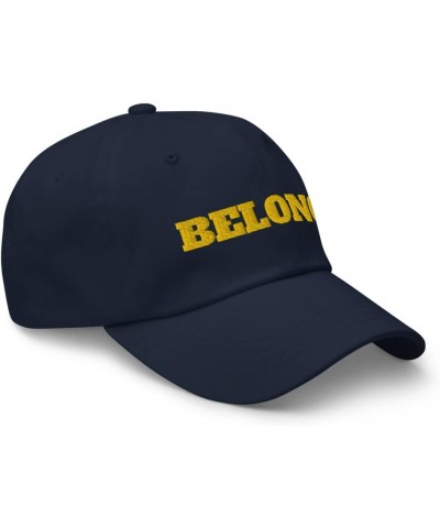 Belong Dad Cap for Men - Christian Word Faith Based Embroidered Hat Dad Baseball Cap for Women Navy $16.99 Baseball Caps