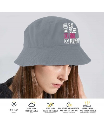 eat Sleep crushs Cancer repeatt Bucket Hat Bucket Hats Packable Women Hats for Golf Accessories for Fishing Must Light Grey $...