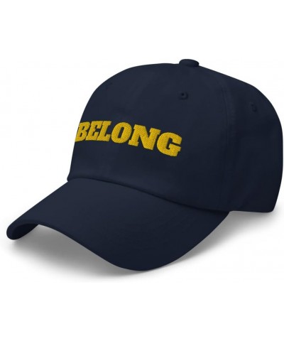 Belong Dad Cap for Men - Christian Word Faith Based Embroidered Hat Dad Baseball Cap for Women Navy $16.99 Baseball Caps