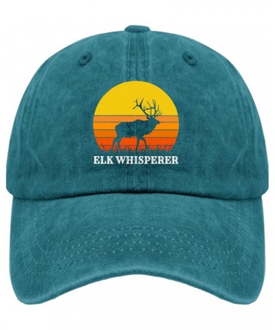 Deer Whisperer Cap Womens Summer Hat Pigment Black Trucker Hat Men Gifts for Dad Outdoor Caps Cyan Blue $11.19 Sun Hats