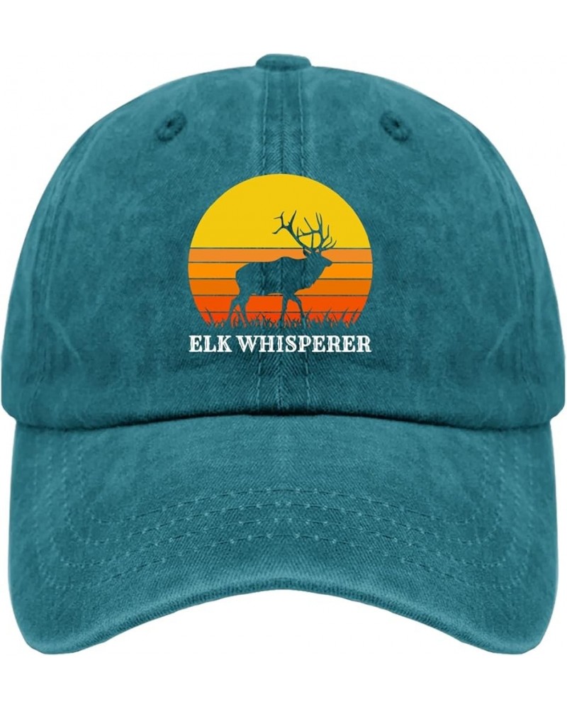 Deer Whisperer Cap Womens Summer Hat Pigment Black Trucker Hat Men Gifts for Dad Outdoor Caps Cyan Blue $11.19 Sun Hats