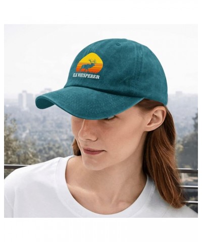 Deer Whisperer Cap Womens Summer Hat Pigment Black Trucker Hat Men Gifts for Dad Outdoor Caps Cyan Blue $11.19 Sun Hats