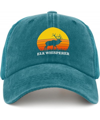 Deer Whisperer Cap Womens Summer Hat Pigment Black Trucker Hat Men Gifts for Dad Outdoor Caps Cyan Blue $11.19 Sun Hats