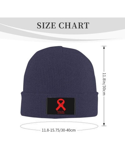 Unisex Sickle Cell Awareness Knit Beanie Hat,Soft Warm Skull Cap Winter Hat Knit Cuffed Beanie for Men and Women Navy Blue $1...