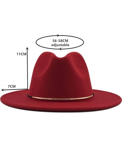 Men and Women Casual Wide Brim Fedora Hat British Style Woolen Jazz Hats Autumn Winter Solid Color Panama Hat 4 $19.15 Fedoras