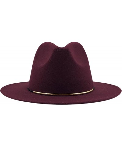 Men and Women Casual Wide Brim Fedora Hat British Style Woolen Jazz Hats Autumn Winter Solid Color Panama Hat 4 $19.15 Fedoras