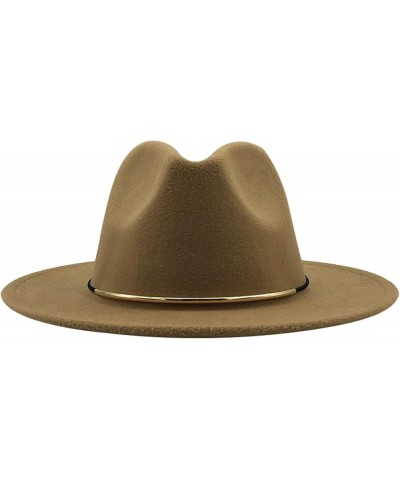 Men and Women Casual Wide Brim Fedora Hat British Style Woolen Jazz Hats Autumn Winter Solid Color Panama Hat 4 $19.15 Fedoras