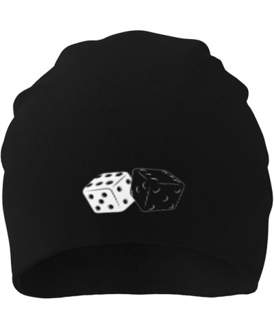 Gambling Dice Funny Beanie Warm Knit Hat Soft Skull Cap for Men Women Black $11.80 Skullies & Beanies