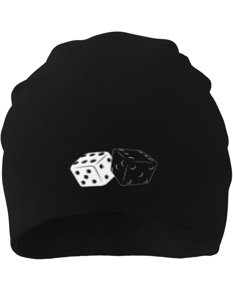 Gambling Dice Funny Beanie Warm Knit Hat Soft Skull Cap for Men Women Black $11.80 Skullies & Beanies