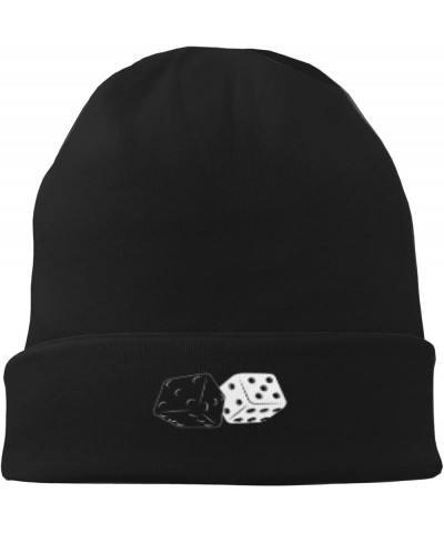 Gambling Dice Funny Beanie Warm Knit Hat Soft Skull Cap for Men Women Black $11.80 Skullies & Beanies