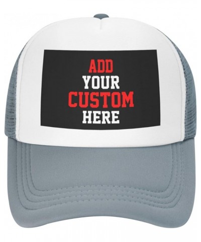 Custom Hat Design Your Own Hat Unisex Custom Hat Fashion Personalized Trucker Hat Gray $8.73 Baseball Caps