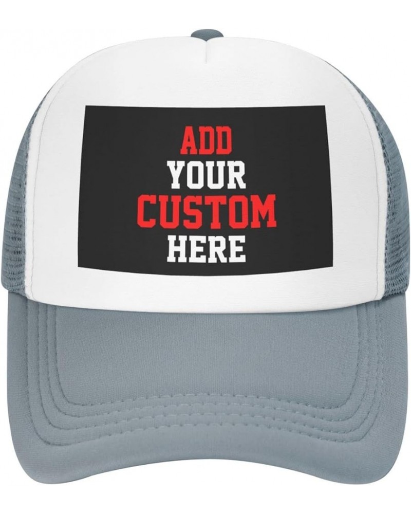 Custom Hat Design Your Own Hat Unisex Custom Hat Fashion Personalized Trucker Hat Gray $8.73 Baseball Caps