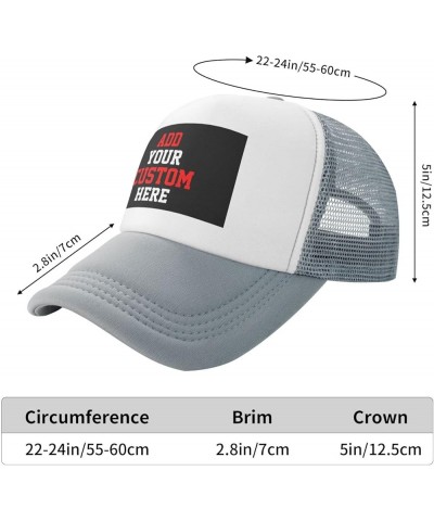 Custom Hat Design Your Own Hat Unisex Custom Hat Fashion Personalized Trucker Hat Gray $8.73 Baseball Caps