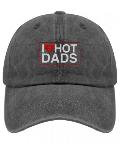 I Love Hot Dads Baseball Hat Humor Sun Hats Gifts for Boyfriends Who Like Embroidered,Golf Hat Suitable for Outdoor Pigment B...