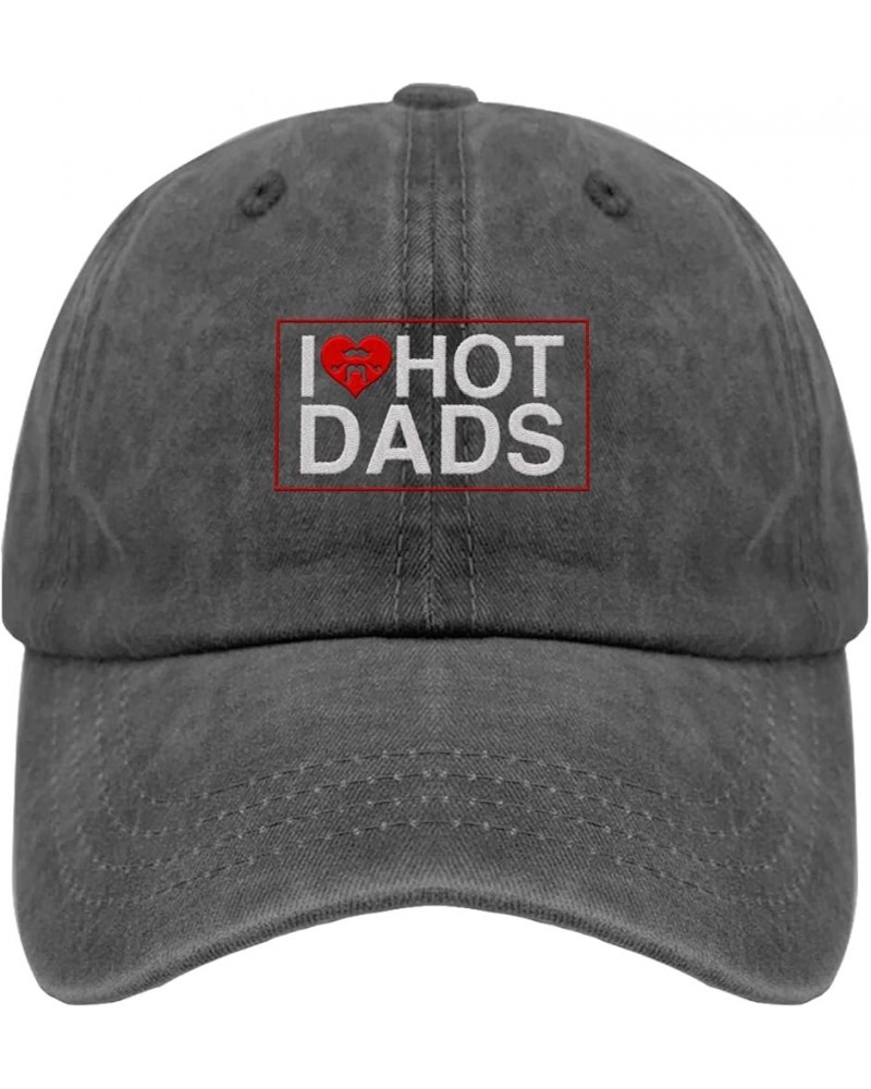 I Love Hot Dads Baseball Hat Humor Sun Hats Gifts for Boyfriends Who Like Embroidered,Golf Hat Suitable for Outdoor Pigment B...