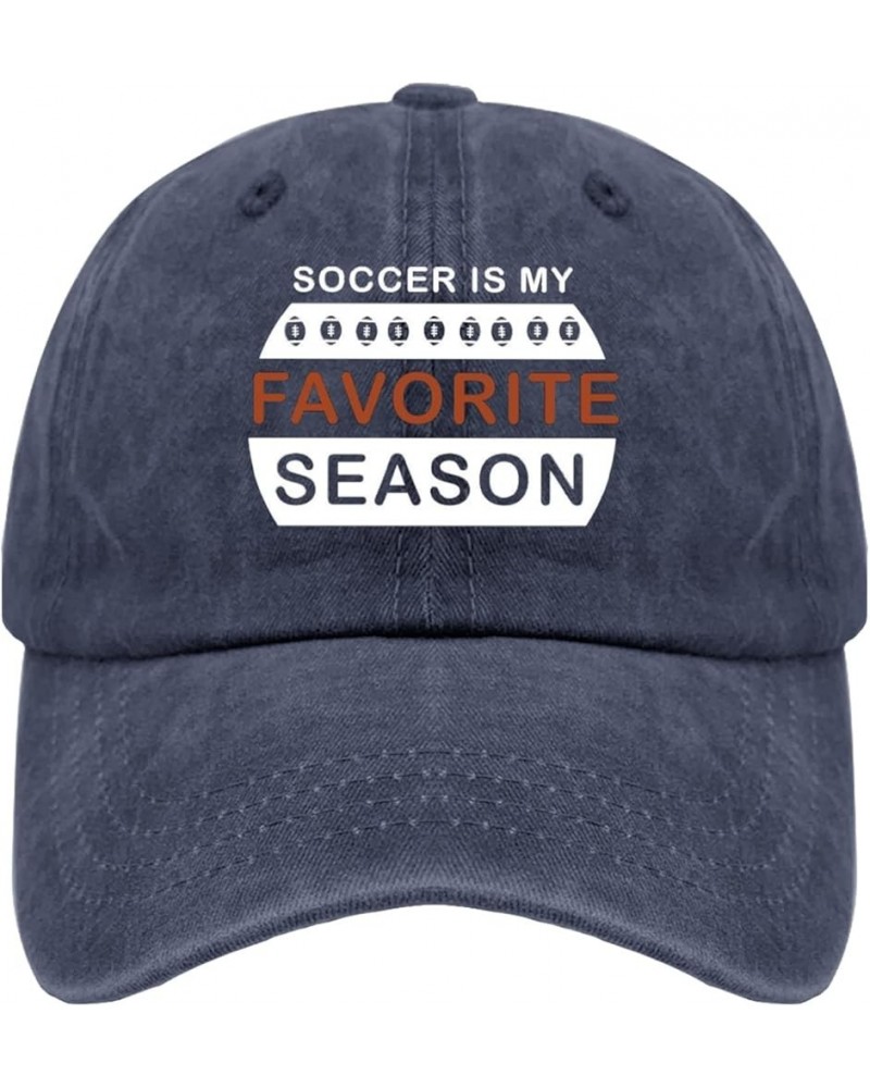 Funny Hats Hats Soccer is My Favorite Season Funny Baseball Cap Retro Baseball Cap Gifts for Her,Cycling Caps Navy Blue $9.66...