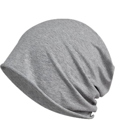 Solid Color Beanie Hats for Men Summer Autumn Lightweight Thin Hat Helmet Liner Cotton Sports Hedging Caps Dark Grey $13.77 S...