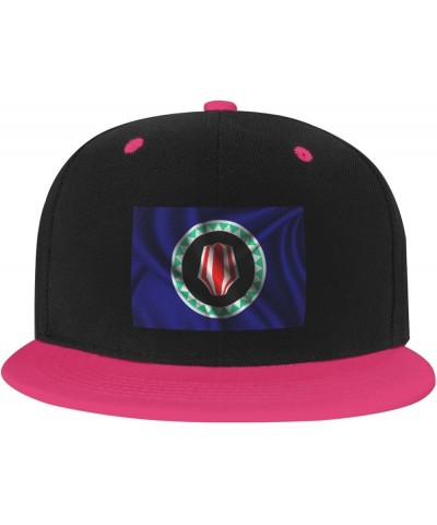 Silk Style Flag of Bougainville Baseball Cap for Men Women Snapback Hat Adjustable Flat Bill Hats Pink $10.38 Baseball Caps