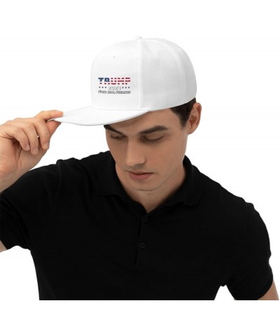 Trump 2024 Fuck Your Feelings Snapback Hats for Men Women Baseball Cap Flat Bill Brim Hat White $12.95 Baseball Caps