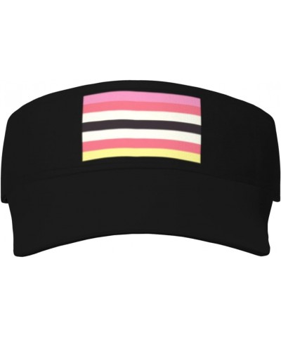 Lesbian Rainbow Pride LGBTQ Visor Cap Adjustable Uv Protection Sun Visor Hats Empty Top Baseball Hat for Women and Men $13.91...