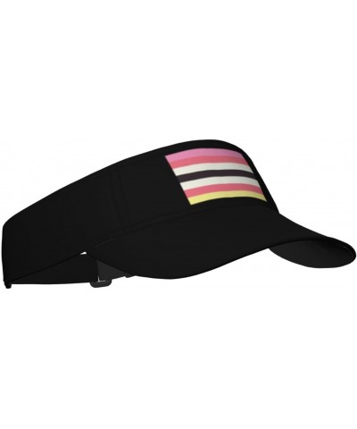 Lesbian Rainbow Pride LGBTQ Visor Cap Adjustable Uv Protection Sun Visor Hats Empty Top Baseball Hat for Women and Men $13.91...