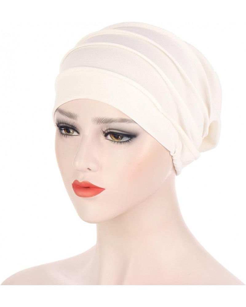 Turbans for Women Head Wraps for Women Hijab Undercap Women's Hats Caps Toe Caps Pleated Muslim Pile Baseball Caps White $17....