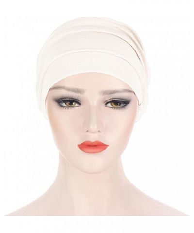 Turbans for Women Head Wraps for Women Hijab Undercap Women's Hats Caps Toe Caps Pleated Muslim Pile Baseball Caps White $17....