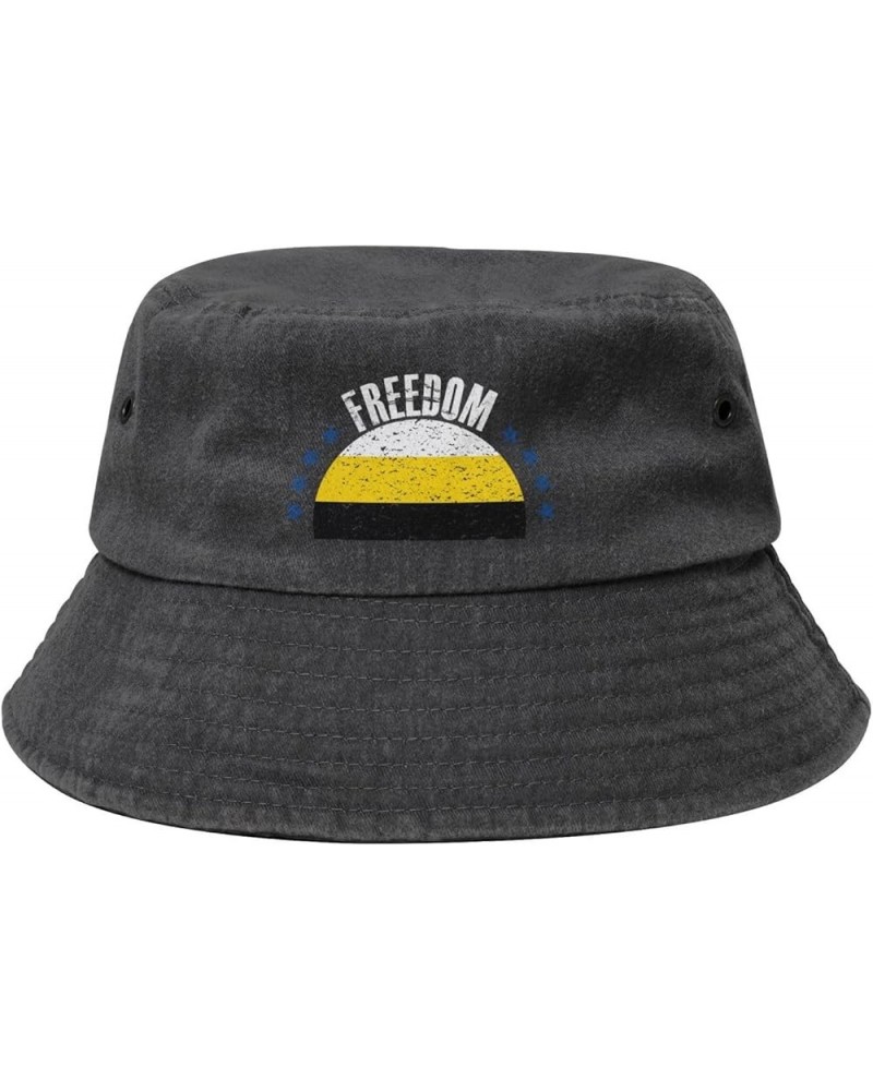 The Novorussia Flag and Freedom Bucket Hat for Men Women Outdoor Washed Cotton Sun Hats Travel Beach Hat Black $10.28 Bucket ...