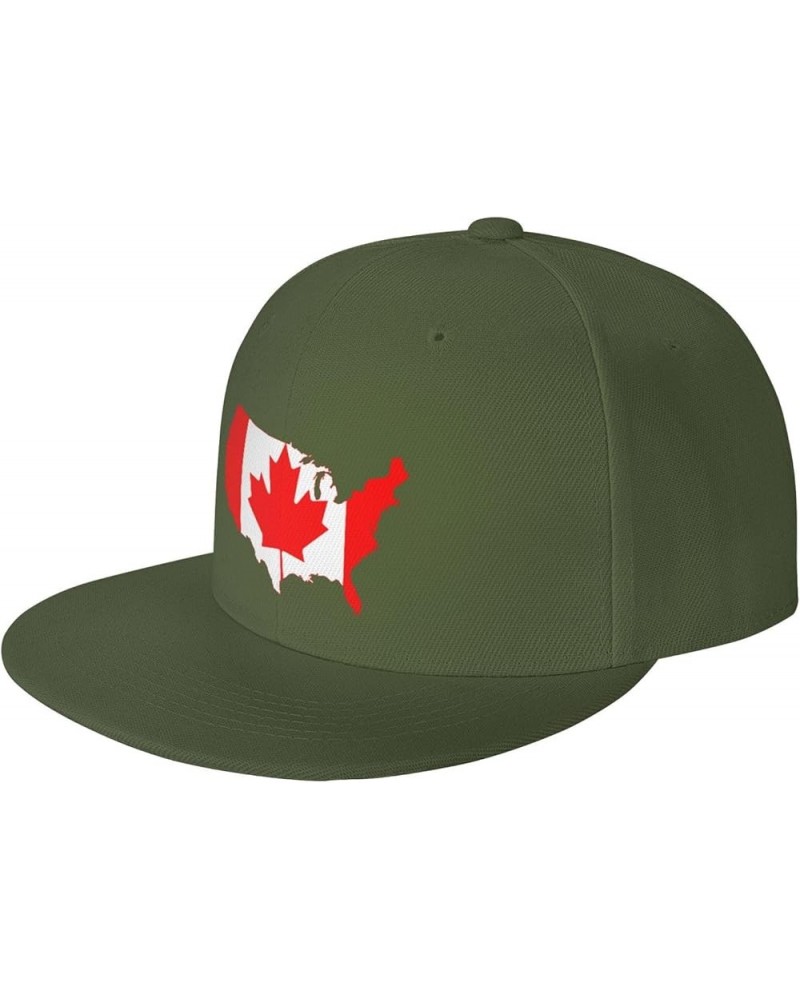 Canada Flag Map Baseball Cap Adjustable Fashion Classic Snapback Hat for Men Women Black Moss Green $11.00 Baseball Caps