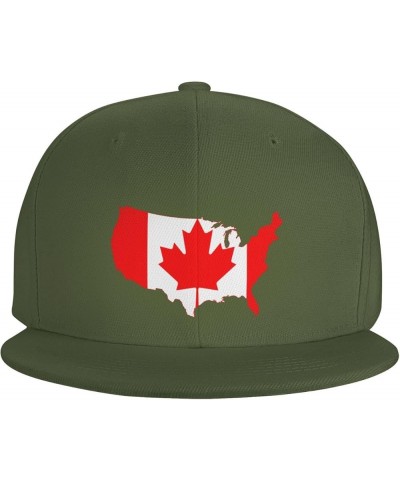 Canada Flag Map Baseball Cap Adjustable Fashion Classic Snapback Hat for Men Women Black Moss Green $11.00 Baseball Caps