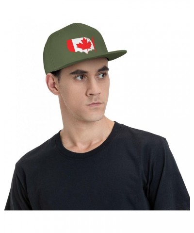 Canada Flag Map Baseball Cap Adjustable Fashion Classic Snapback Hat for Men Women Black Moss Green $11.00 Baseball Caps