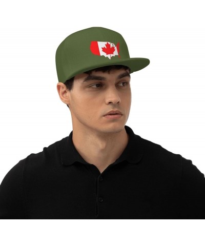 Canada Flag Map Baseball Cap Adjustable Fashion Classic Snapback Hat for Men Women Black Moss Green $11.00 Baseball Caps